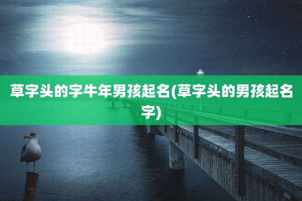 草字头的字牛年男孩起名(草字头的男孩起名字)