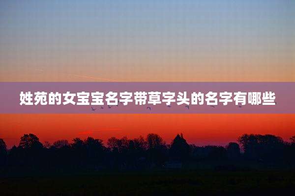 姓苑的女宝宝名字带草字头的名字有哪些