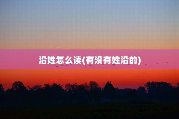 沿姓怎么读(有没有姓沿的)