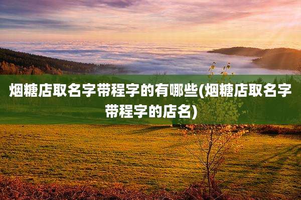 烟糖店取名字带程字的有哪些(烟糖店取名字带程字的店名)