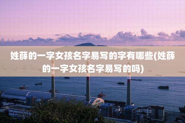 姓薛的一字女孩名字易写的字有哪些(姓薛的一字女孩名字易写的吗)
