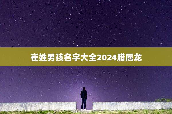 崔姓男孩名字大全2024腊属龙