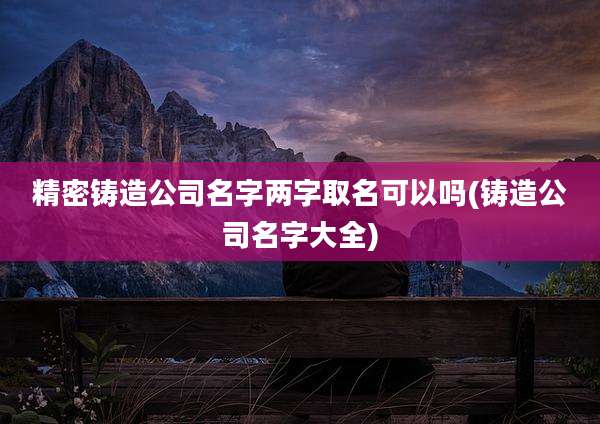精密铸造公司名字两字取名可以吗(铸造公司名字大全)