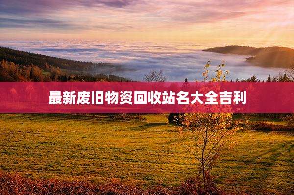 最新废旧物资回收站名大全吉利