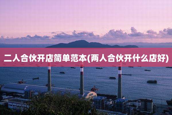 二人合伙开店简单范本(两人合伙开什么店好)