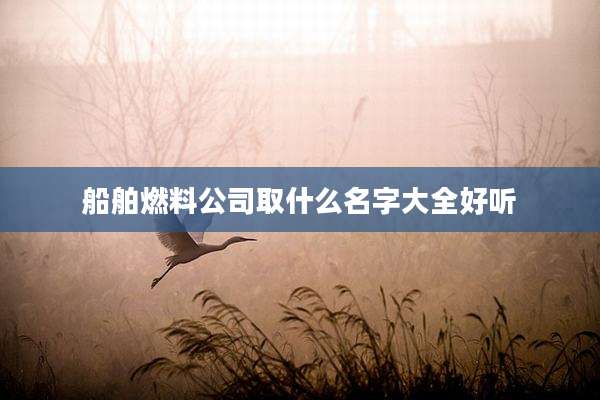 船舶燃料公司取什么名字大全好听