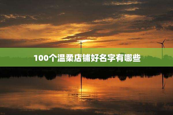 100个温柔店铺好名字有哪些
