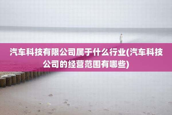 汽车科技有限公司属于什么行业(汽车科技公司的经营范围有哪些)