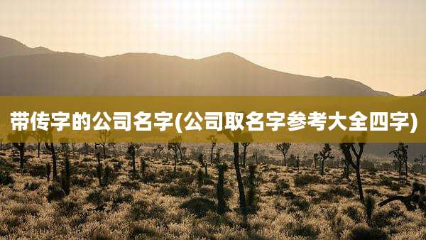 带传字的公司名字(公司取名字参考大全四字)