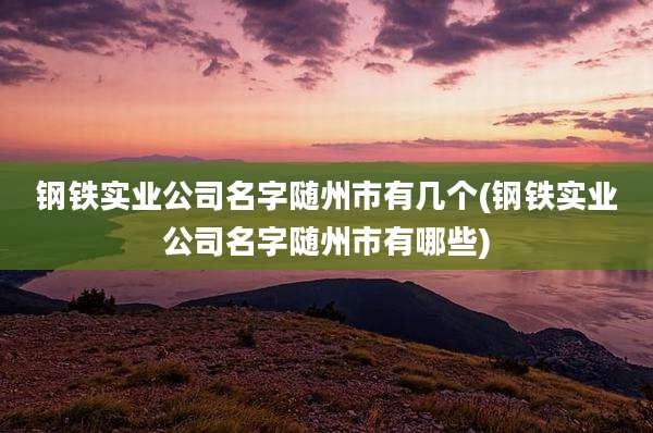 钢铁实业公司名字随州市有几个(钢铁实业公司名字随州市有哪些)