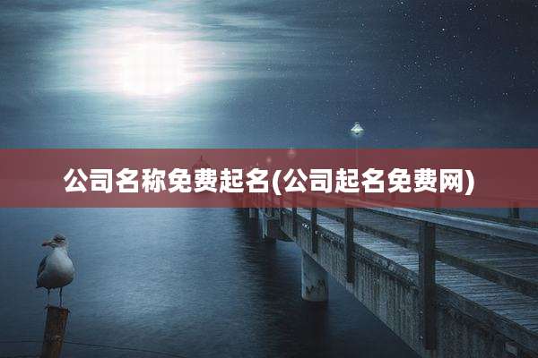 公司名称免费起名(公司起名免费网)