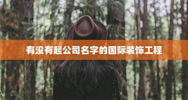 有没有起公司名字的国际装饰工程
