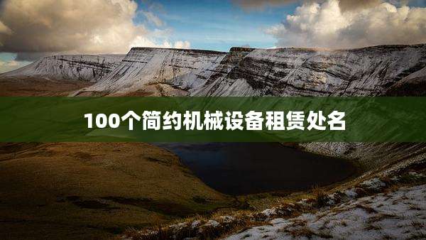 100个简约机械设备租赁处名