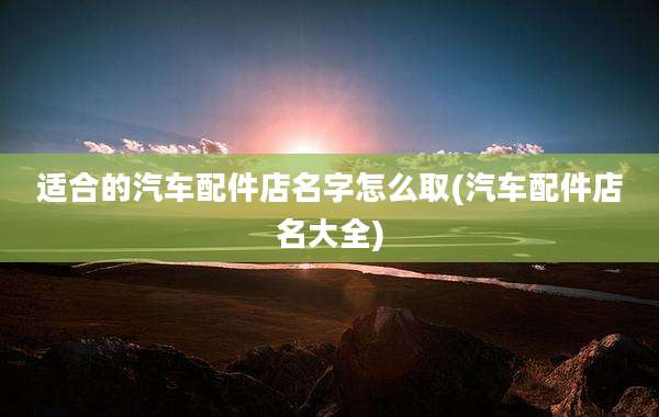 适合的汽车配件店名字怎么取(汽车配件店名大全)