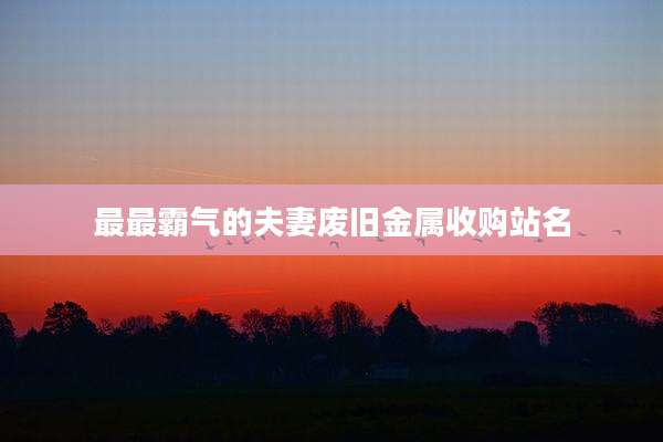 最最霸气的夫妻废旧金属收购站名