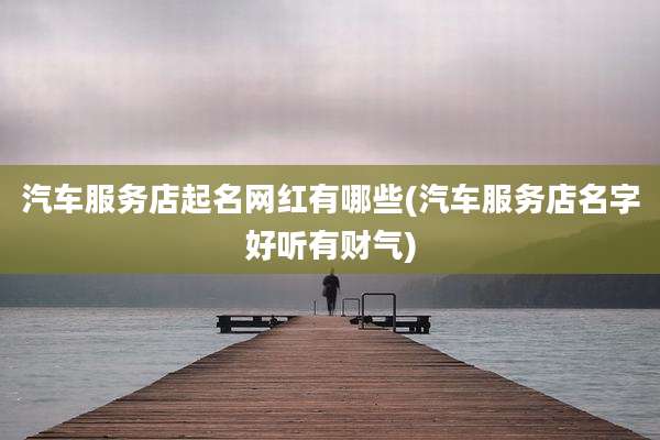 汽车服务店起名网红有哪些(汽车服务店名字好听有财气)