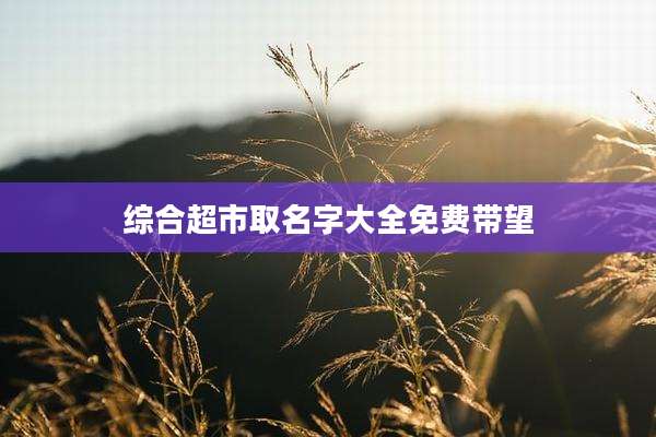 综合超市取名字大全免费带望