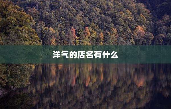 洋气的店名有什么