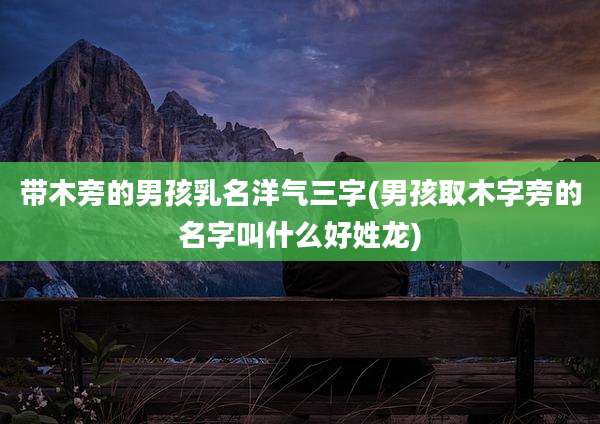 带木旁的男孩乳名洋气三字(男孩取木字旁的名字叫什么好姓龙)