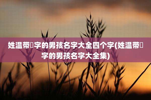 姓温带玥字的男孩名字大全四个字(姓温带玥字的男孩名字大全集)