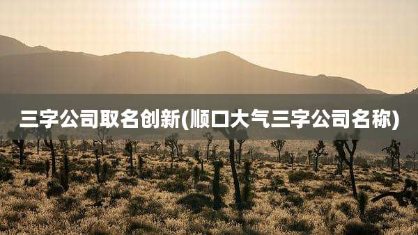 三字公司取名创新(顺口大气三字公司名称)