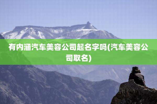 有内涵汽车美容公司起名字吗(汽车美容公司取名)