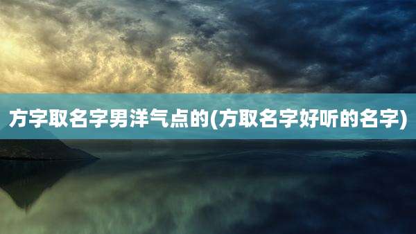 方字取名字男洋气点的(方取名字好听的名字)