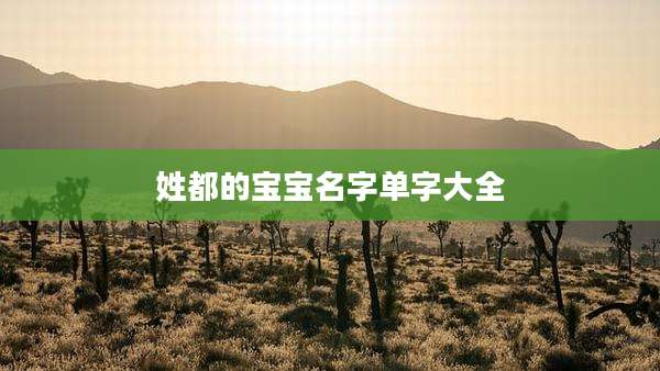 姓都的宝宝名字单字大全