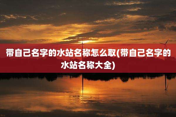 带自己名字的水站名称怎么取(带自己名字的水站名称大全)
