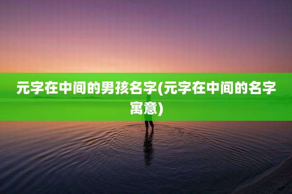元字在中间的男孩名字(元字在中间的名字寓意)