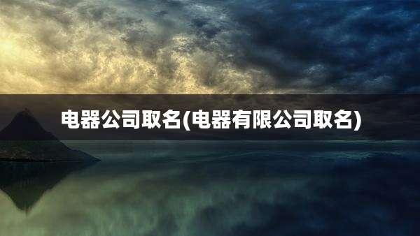 电器公司取名(电器有限公司取名)