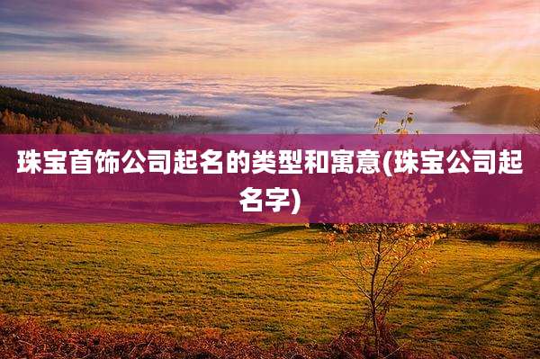珠宝首饰公司起名的类型和寓意(珠宝公司起名字)