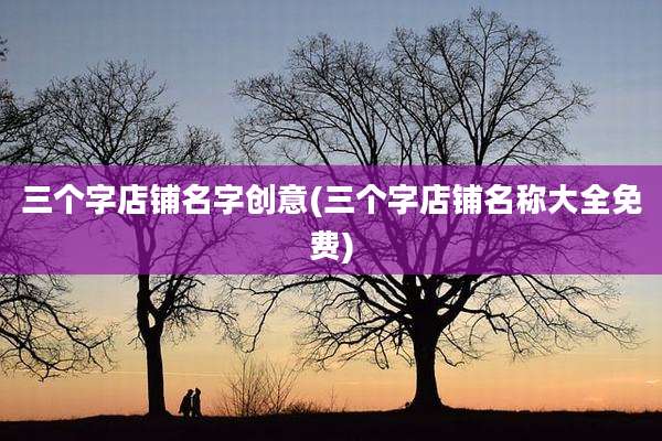 三个字店铺名字创意(三个字店铺名称大全免费)
