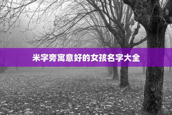 米字旁寓意好的女孩名字大全