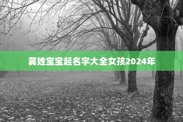 冀姓宝宝起名字大全女孩2024年