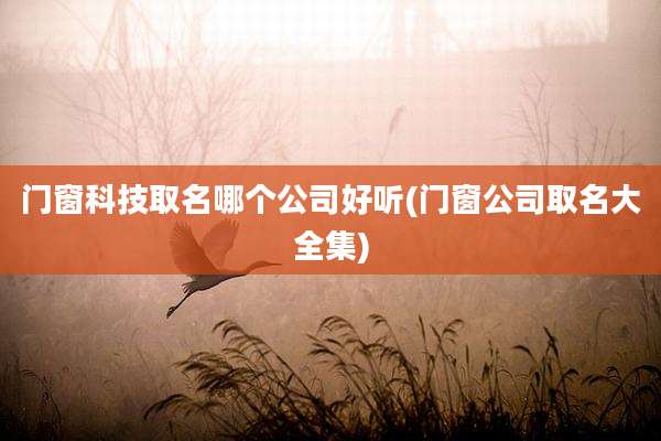 门窗科技取名哪个公司好听(门窗公司取名大全集)