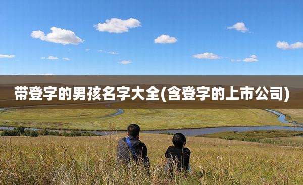 带登字的男孩名字大全(含登字的上市公司)