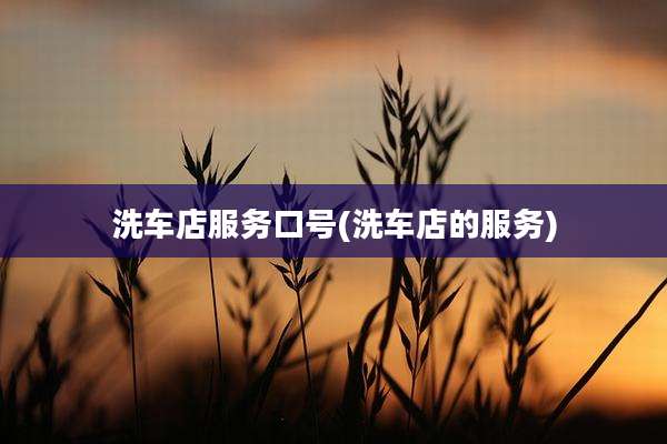 洗车店服务口号(洗车店的服务)
