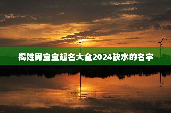 揭姓男宝宝起名大全2024缺水的名字