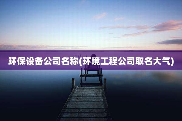 环保设备公司名称(环境工程公司取名大气)