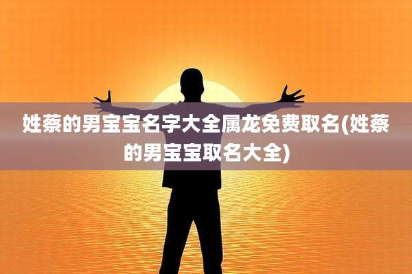 姓蔡的男宝宝名字大全属龙免费取名(姓蔡的男宝宝取名大全)