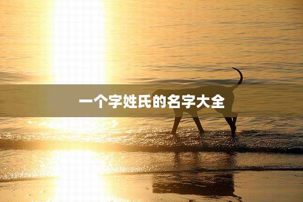 一个字姓氏的名字大全
