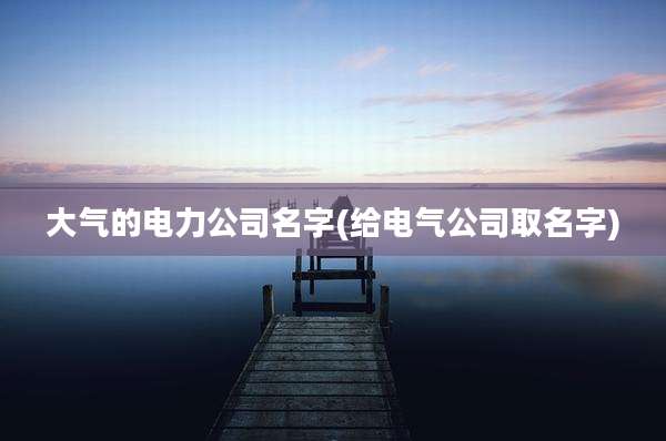 大气的电力公司名字(给电气公司取名字)
