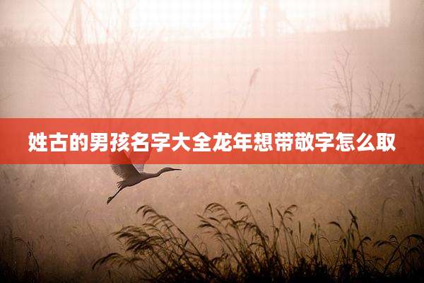 姓古的男孩名字大全龙年想带敬字怎么取