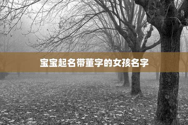 宝宝起名带董字的女孩名字