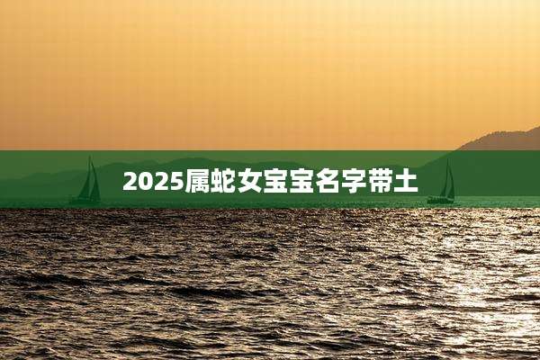 2025属蛇女宝宝名字带土