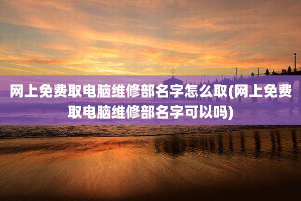 网上免费取电脑维修部名字怎么取(网上免费取电脑维修部名字可以吗)