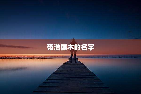 带浩属木的名字