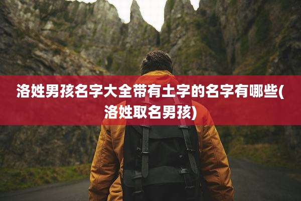 洛姓男孩名字大全带有土字的名字有哪些(洛姓取名男孩)