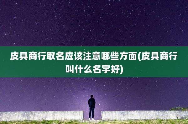 皮具商行取名应该注意哪些方面(皮具商行叫什么名字好)